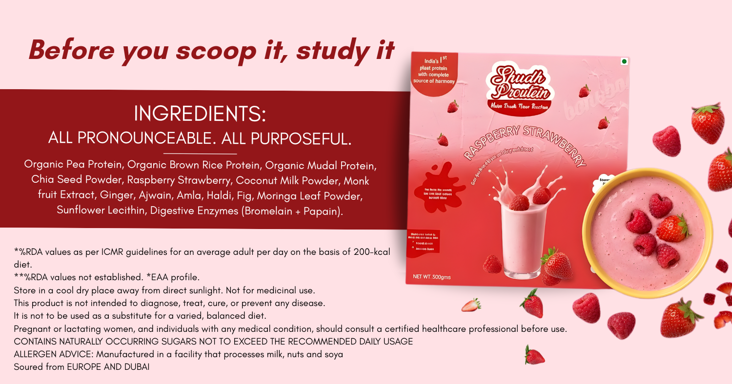 Raspberry strawberry Shudh proutein